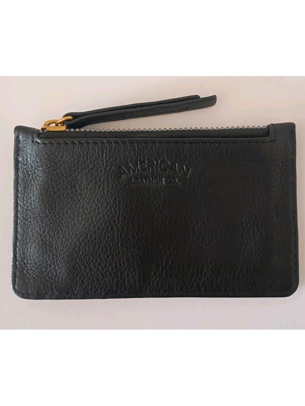 Liberty Wallet With RDIF American Leather Co Black Slim Card Zipper